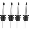 LMETJMA Classic Liquor Bottle Pourers Stainless Steel Olive Oil Spouts Bar Liquor Pourers with Rubber Dust Caps For Alcohol Oil