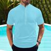 Summer Men Stand Collar Short Sleeve T-shirt Men