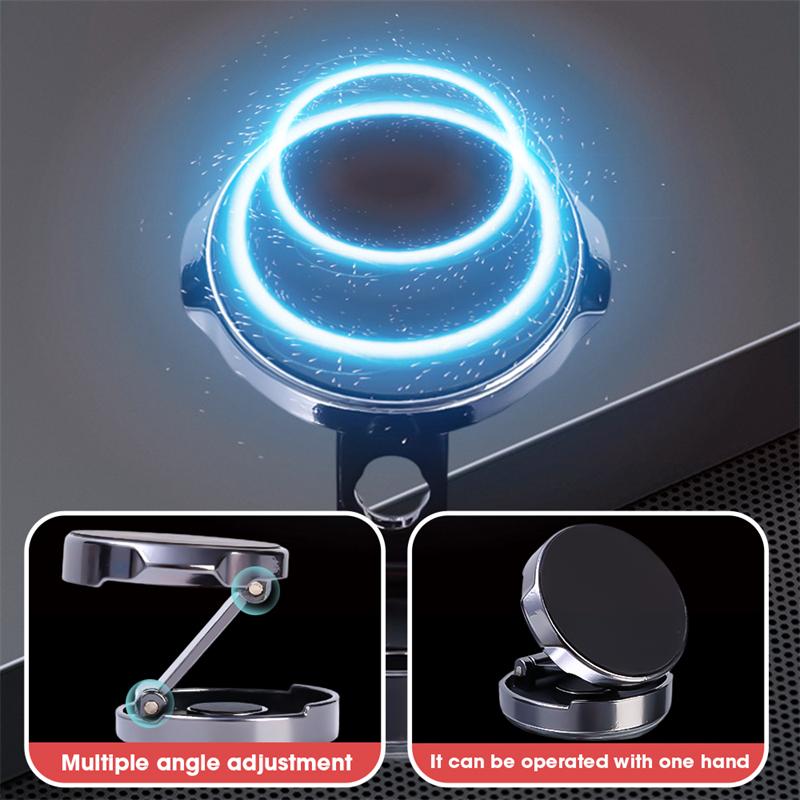 Car Magnetic Mobile Phone Stand Strong Car Holder 720° Foldable Round Bracket Support for Universal Phones Mount Holders In Car