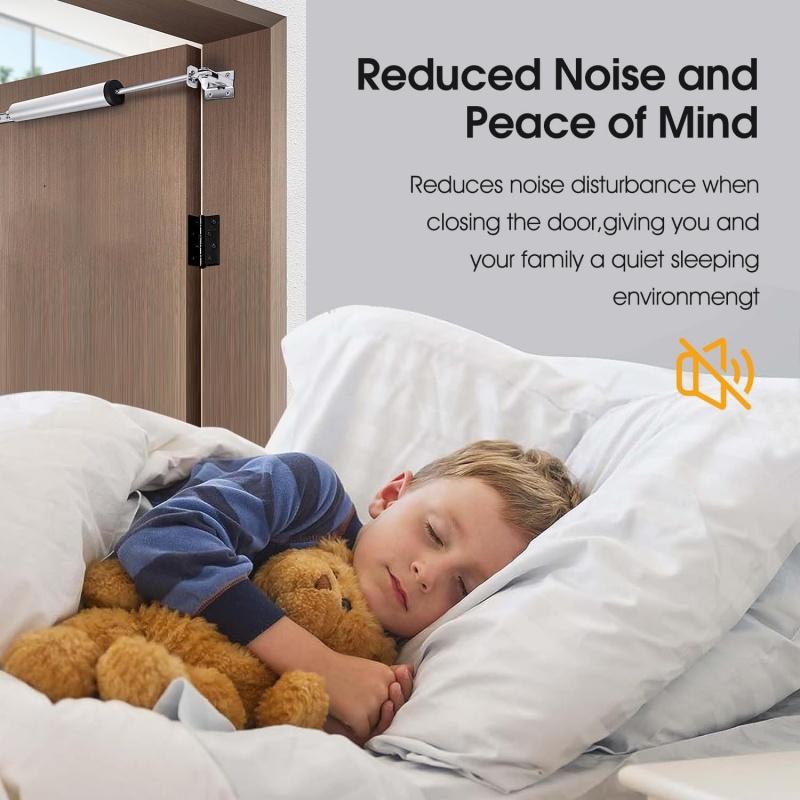 Heavy Duty Pneumatic Closer Soft Closing Automatic Closer for Screen and Storm Door Adjustable Speed Positioning Door Stop Hinge