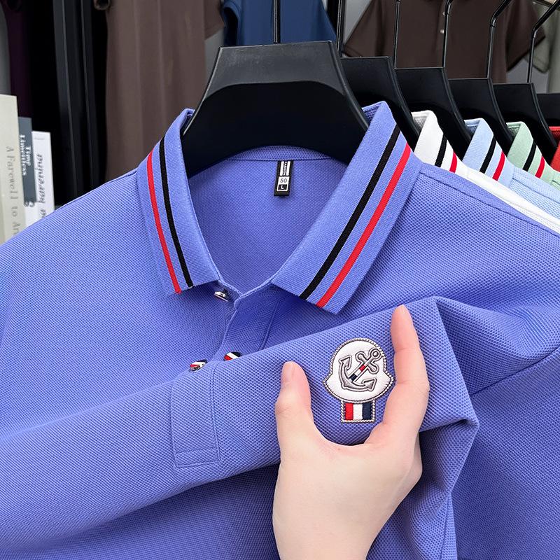 Short Sleeve T-Shirt Lapel Collar Polo Shirt Summer Business Loose Fit Plus Size Top