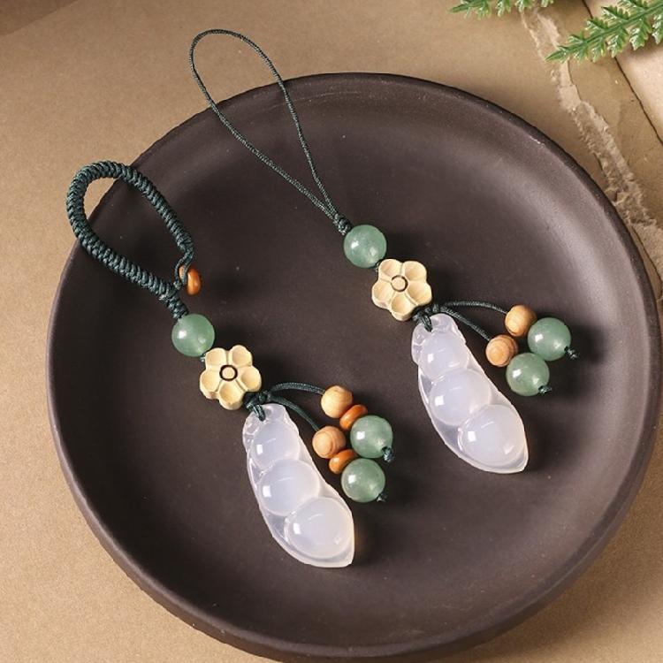 Beautifully Crafted Chalcedony Lucky Bean Pendant Accessory Offering Elegance And Practicality For All Occasion