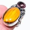 Tiger Eye, Amethyst Gemstone 925 Sterling Silver Jewelry Ring Size 9 K311