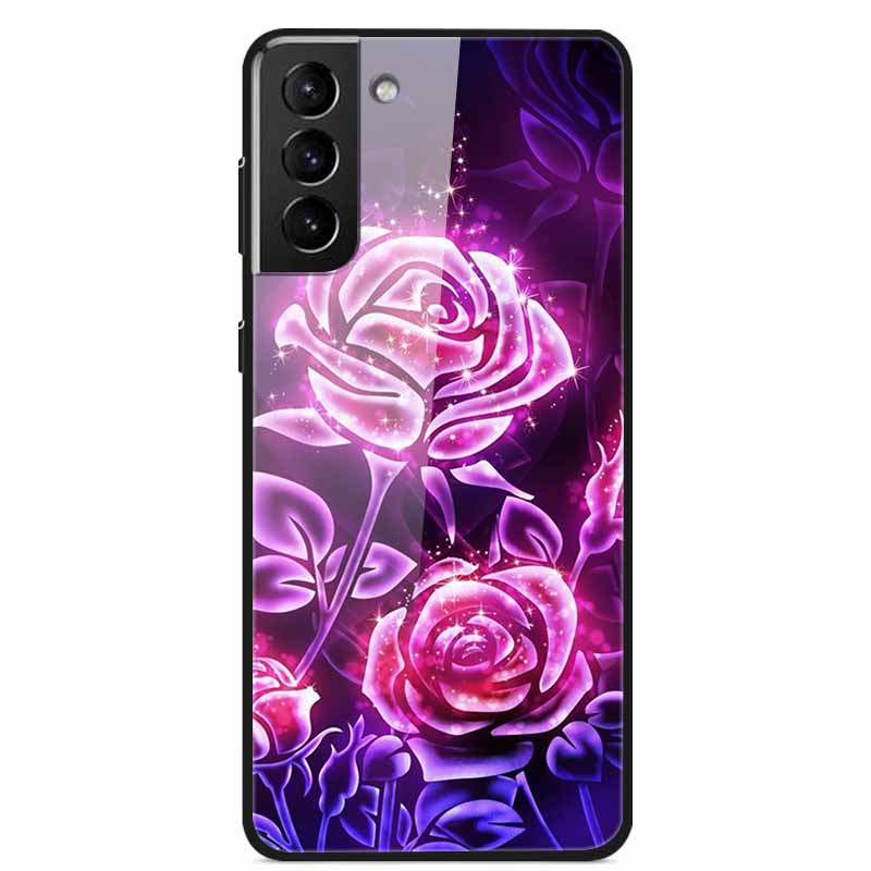 For Samsung S22 5G Cases S22Plus S22Ultra 5G Tempered Glass Hard Back Cover for Samsung Galaxy S22 Plus Case S22Ultra S22+ Cover