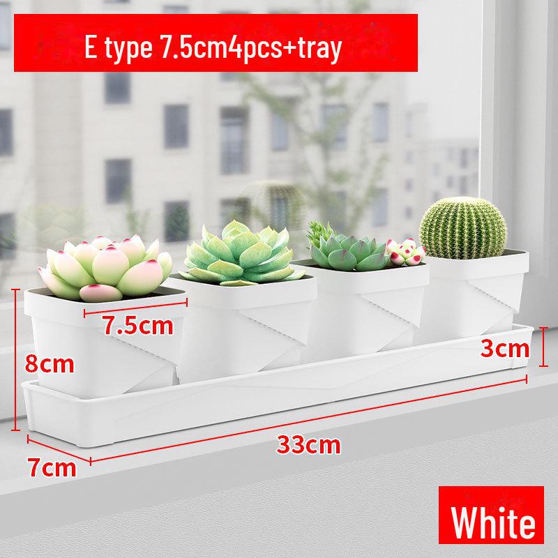 Exquisite Square Succulent Pots with Breathable Plastic Base for Office