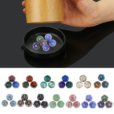 3Pcs Acrylic Astrology Dice Signs Planets Numbers 12-Sided Dice Divination Tool Tarot Constellation Dice Easy To Use