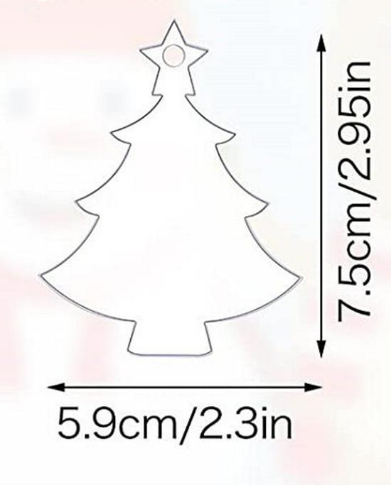 Klare Acryl DIY Weihnachtskugeln mit rotem Band zum Aufhängen am Baum