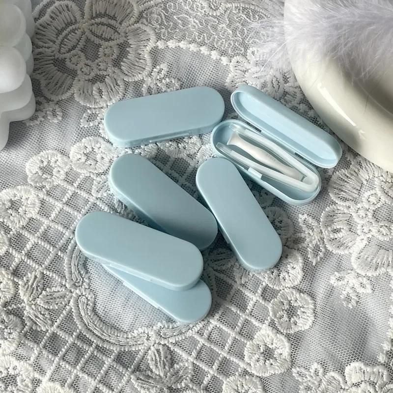 Contact Lens Case Smooth Travel Lady Holder Storage Eye Care Container with Mirror Lenses Box Contact Lens Inserter Remover