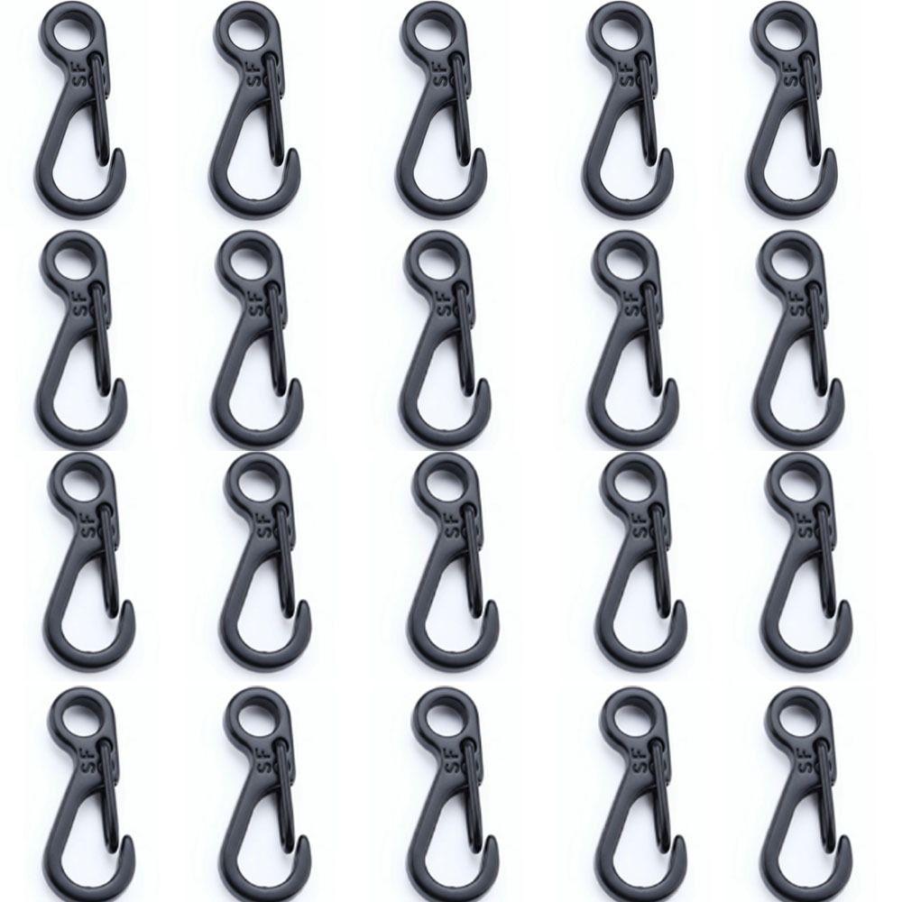 20 Pcs Alloy Spring Snap Hook Black Keychain Clip Durable Snap Spring Clips  Keychain Accessories
