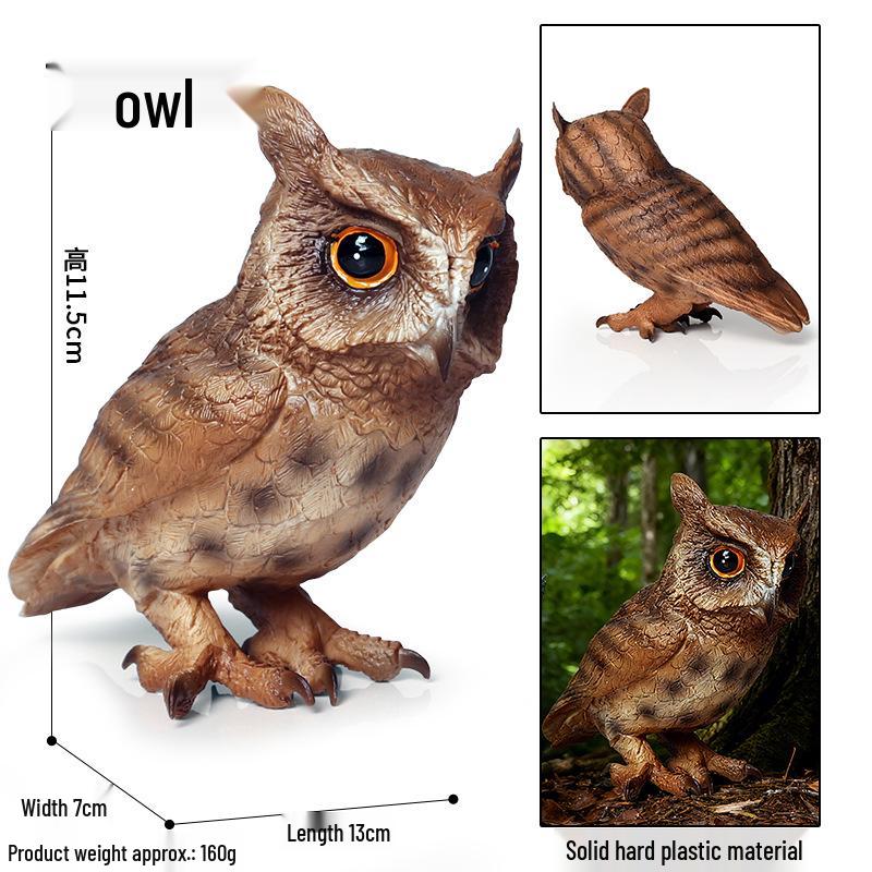 Children's Animal Simulation Toy Set: Eagle, Falcon, Secretary Bird, Owl Figurines