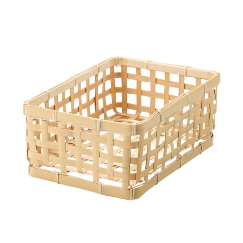 

MUJI Bamboo Woven Basket, Natural, Approx. 21cm W x 30cm D x 12cm H, MDC77A2S