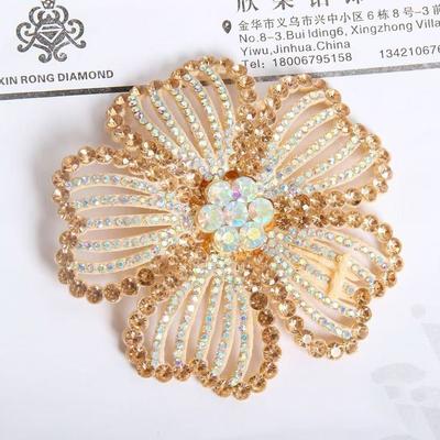 Fashion 8cm Rhinestone Brooch DIY Exquisite Flower Brooch Flower Clothing Patch Clothing Accessories