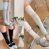 Women Lace Patchwork Calf Sock Knee Length Socks Lacing Up Knee Sock Fashion Mesh Knee Stockings Sexy Mesh Calf Socks