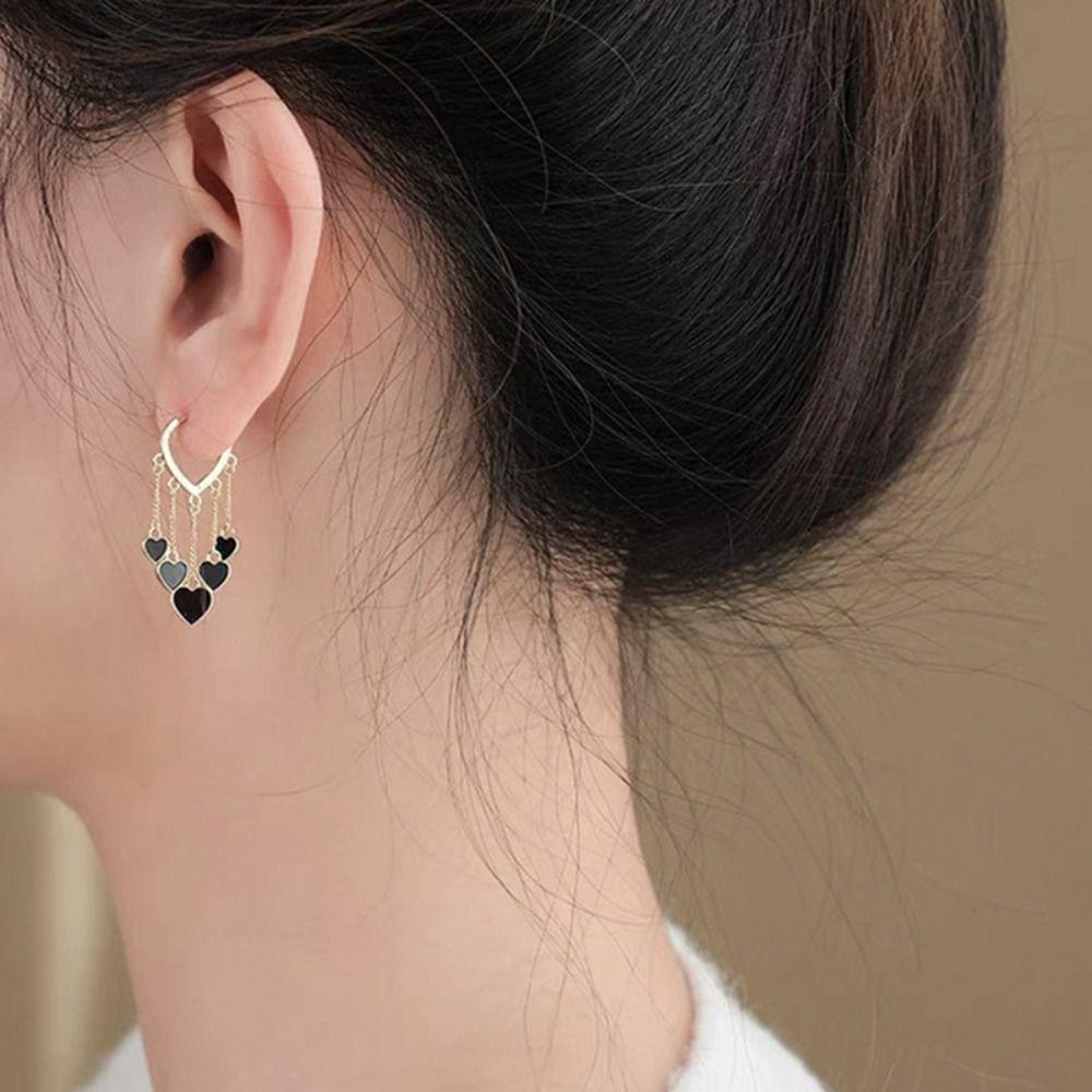 Temperament Ear Ornaments Tassel Pendant Ear Buckle Elegant Dangle Earrings  Female Gift