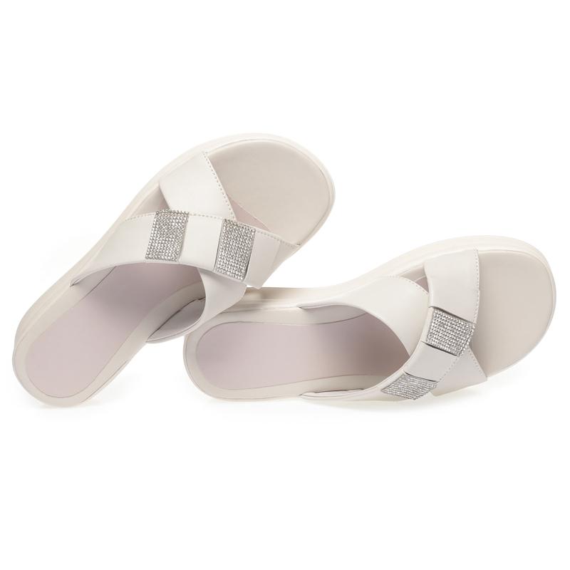 Fashion AIYUQI Women's Slippers Summer 2025 New Genuine Leather Women's Slippers Wedge Large Size 41 42 43 Slippers Ladies