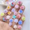 50Pcs New Cute Resin 10mm Mini Colorful Flowers Series Flat Back Manicure Parts Embellishments For Hair Bows  Accessorie