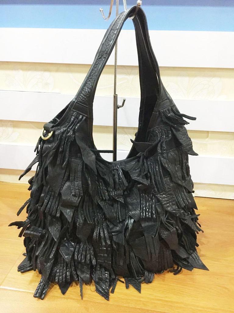 Women's European & American Genuine Leather Tassel Patchwork Tote Crossbody Bag - Colorful, Fashionable & Versatile