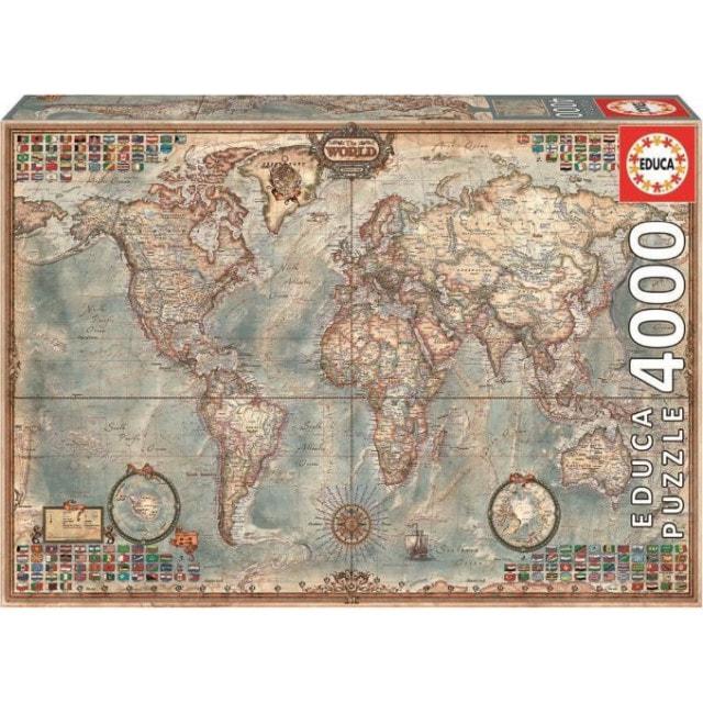 

Пазл Educa, 4000 деталей карта мира