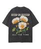 God Is Good All The Time Floral Faith Front Back Graphic Vintage Washed T‑Shirt Unisex Oversized Short Sleeve Retro Casual Tops