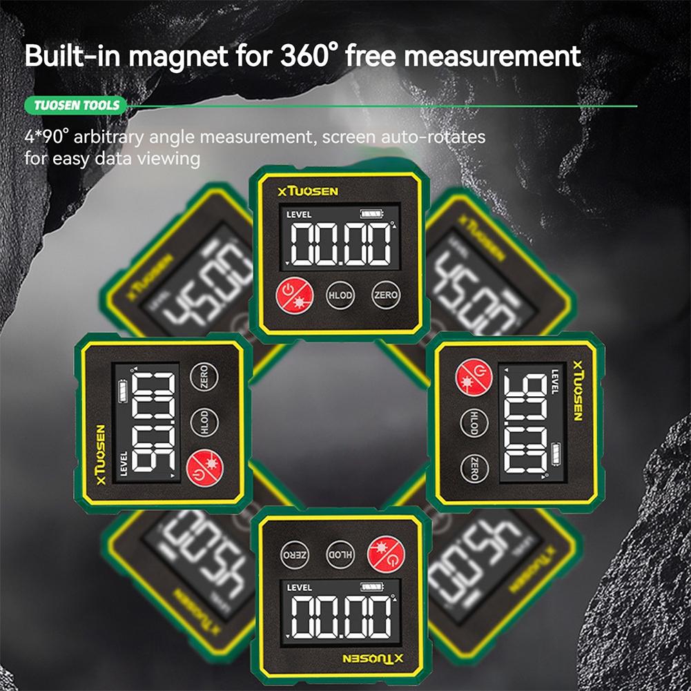 Magnetic Angle Finder with LCD Backlight Level Angle Gauge Dual Function Level And Angle Finder Measurement Tool for Woodworking