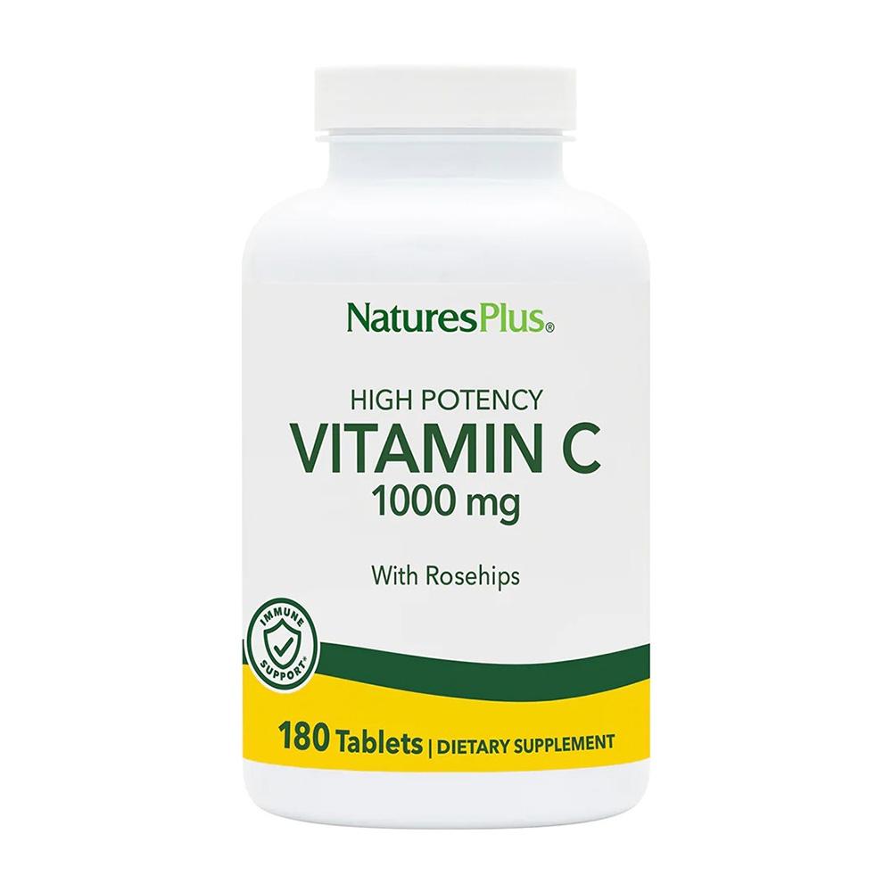 High Potency Vitamin C 1000 mg with Rosehips, 180 Tablets