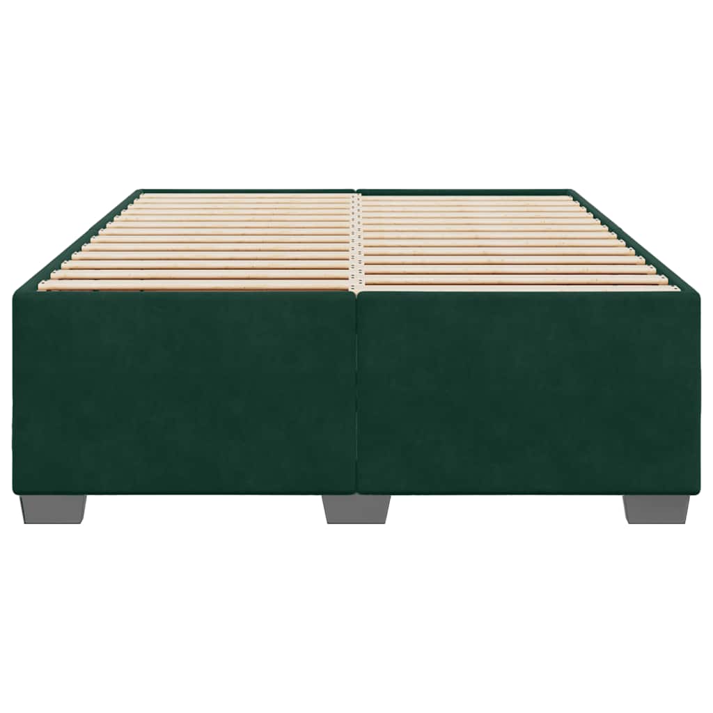 Bed Frame without Mattress Dark Green 140 x 190 cm Velvet