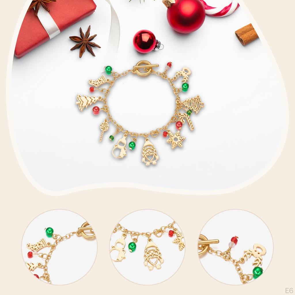 Christmas Bracelet Alloy Holiday Festive Creative Fashion Pendant