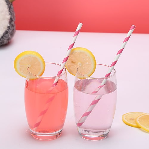 Colorful Striped Paper Straws, Perfect for Weddings, Parties, and Cocktails, Pack of 100