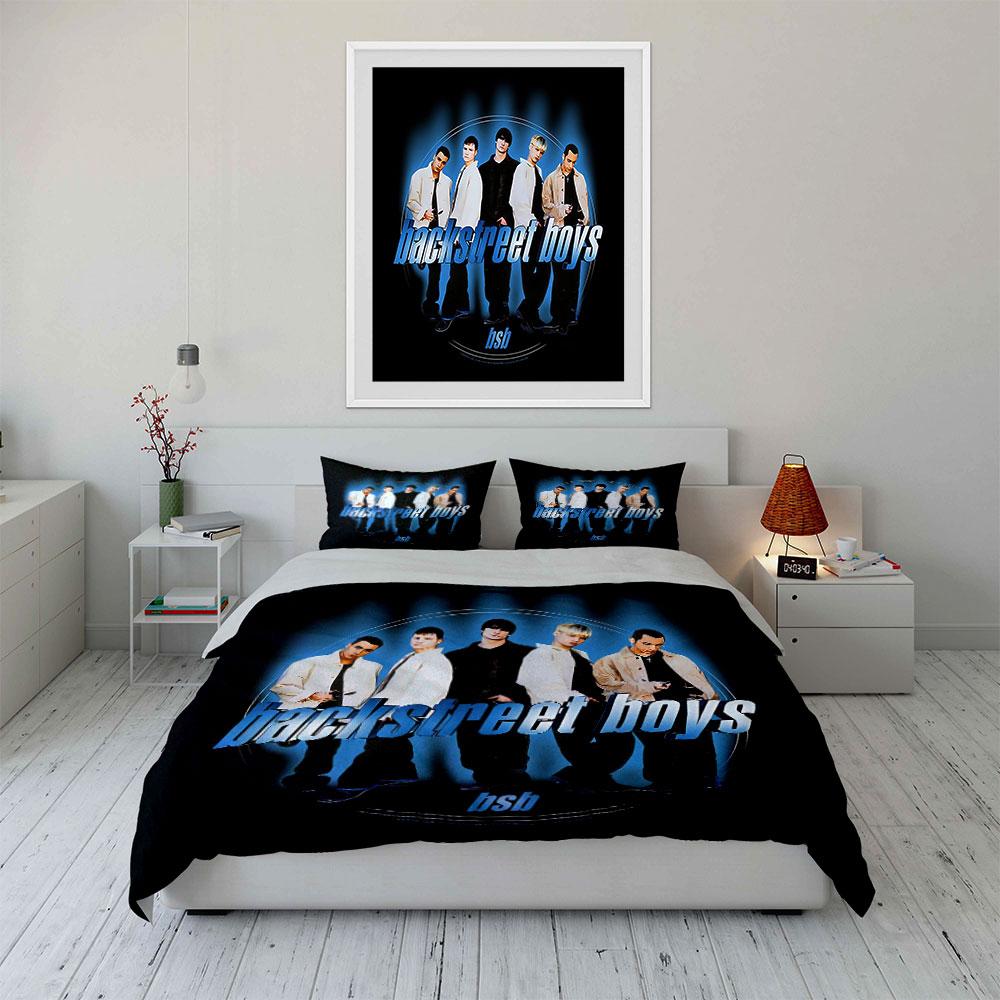 Backstreet Boys Band Print Bedding Duvet Cover Set Duvet Cover Pillowcases  (1*Duvet Cover 2*Pillowcases, without duvet insert)
