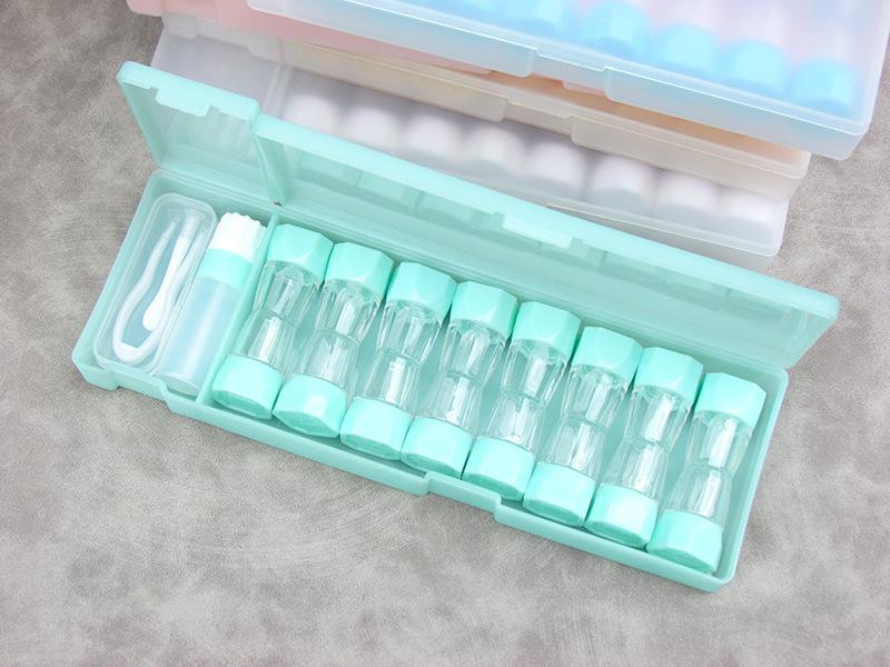 8pairs Contact Lens Box Holder Travel Portable Small Cute Clear Eyewear Bag Container Contact Lenses Soak Storage Case