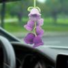 Car Rearview Mirror Hanging Ornament, Crochet Flower Basket Plant Accessory, Handmade Knitted Car Ornament Boho Accessory for Women (Lily of The