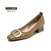 French thick heel single shoes women's spring 2025 new versatile ladyshoes high heel evening shoes women's shoes