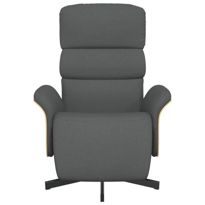 VidaXL Fauteuil inclinable avec repose-pieds gris foncé tissu 356602