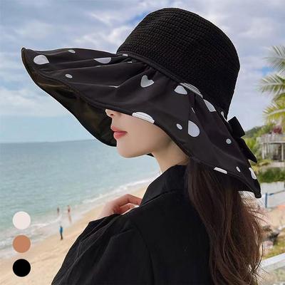 Women's Daily Outing Fashion Ribbon Dot Bucket Hat