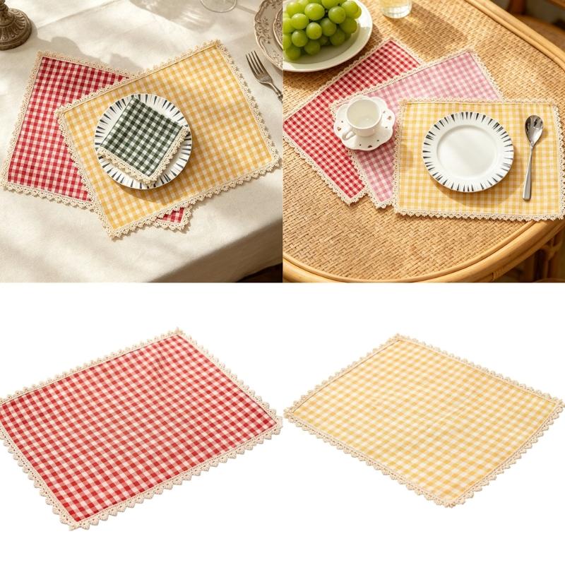 Tovaglietta Rettangolare da Pranzo, Tovaglietta da Tavola in Tessuto a Quadretti 30 X 40 Cm per Posizionamento Individuale dei Posti per i Pasti