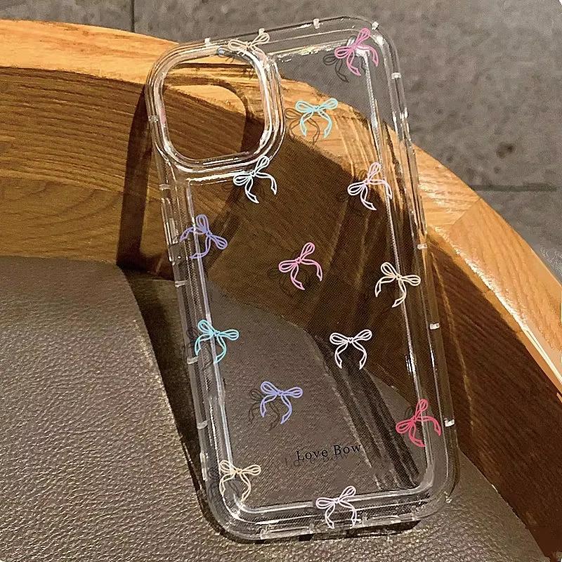 Colorful Love Heart Clear Soft Phone Case For IPhone 17 14 13 11 12 15 16 Pro Max Air 14 Plus 16E Anti-Fall Silicone Soft Cover