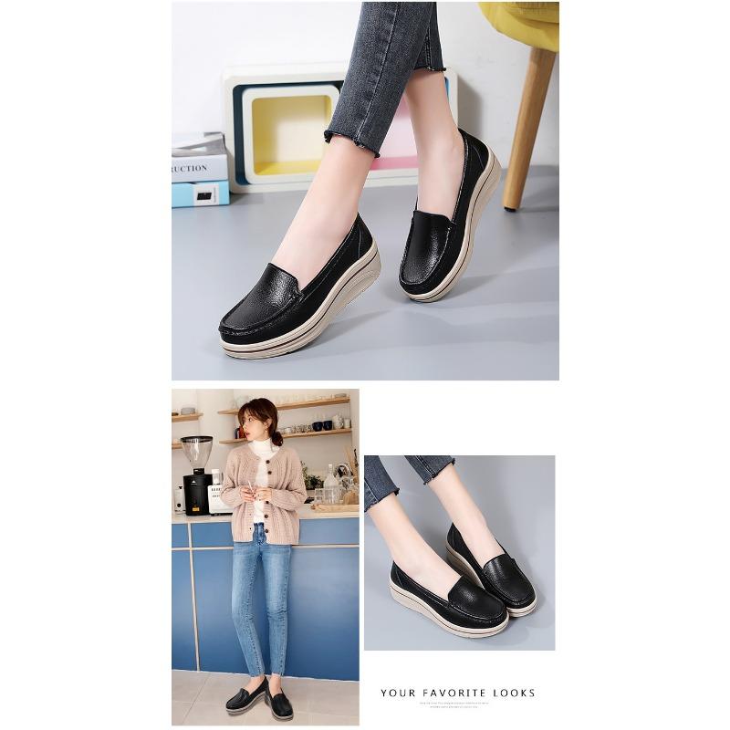 Jarní a podzimní novinka Plochý šikmý podpatek Všestranný Silný spodní střední podpatek Běžné dámské jednobotky