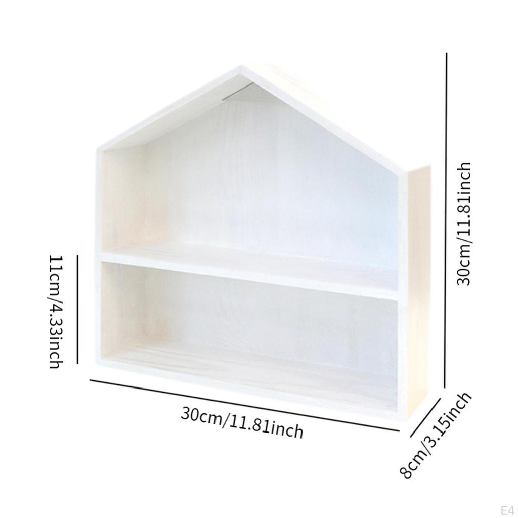Shadow Box Display Shelf Figure Holder 2 Layer Accessories Rustic Multifunctional Wall Storage Rack