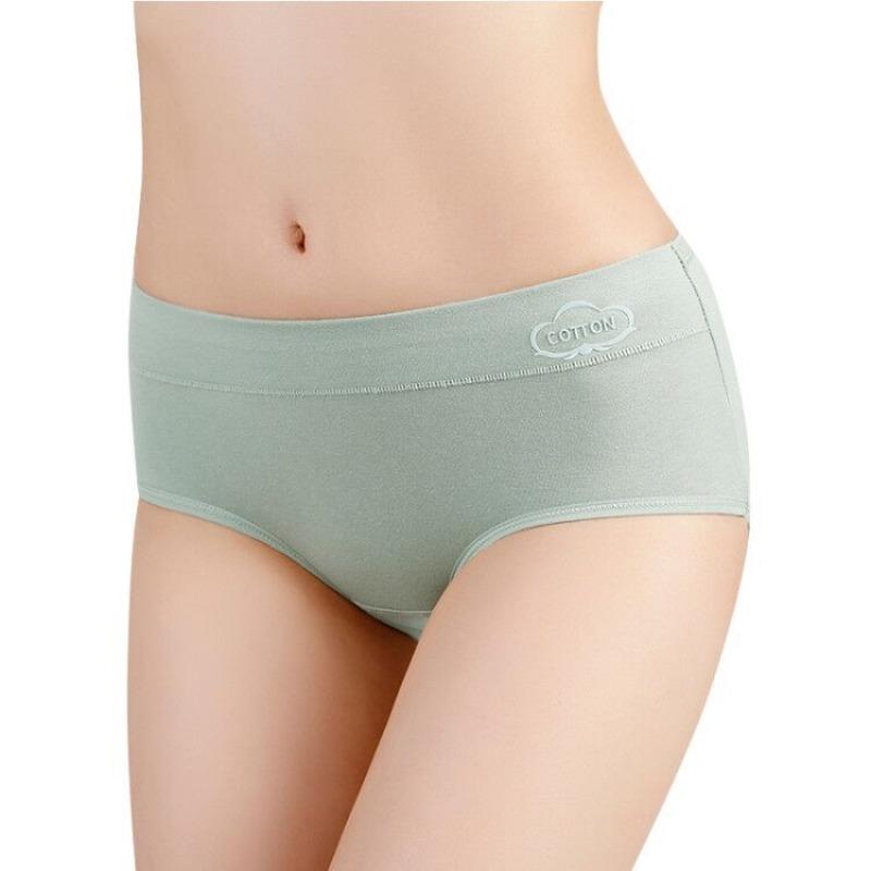 Breathable and Fashionable Cotton Women's Underwear Medium Waist Comfortable Underwear Women's Printed Elastic Triangular Underwear