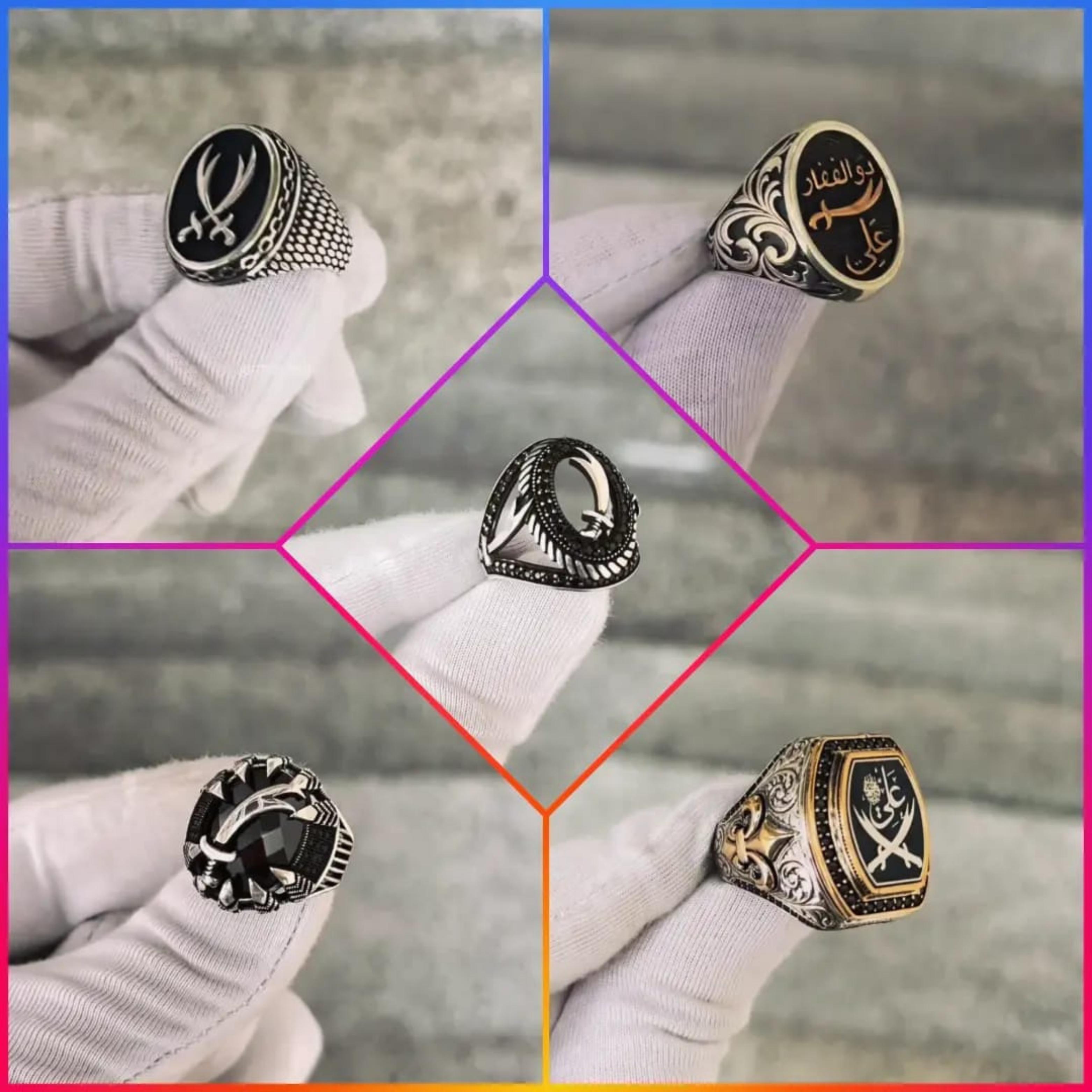 

Мужское кольцо из стерлингового серебра 925 карата с гравировкой меча Zülfiqar, винтажное Hz. Ювелирные изделия Ali Sword, подарок алевизма ручной работы для мужчины