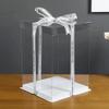 2pcs Transparent Packing Box Plastic Birthday Cake Packaging Box Multiuse Gift Packaging Box Clear Cake Box Bakery Wrapping Box