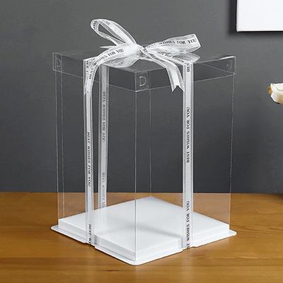 2pcs Transparent Packing Box Plastic Birthday Cake Packaging Box Multiuse Gift Packaging Box Clear Cake Box Bakery Wrapping Box