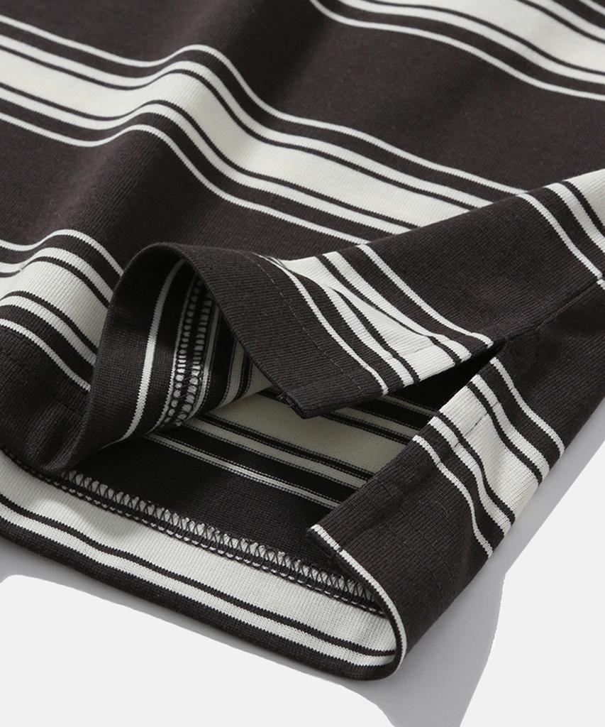 MOIF [Ss26] One Pocket H/S Tee / Charcoal Stripe