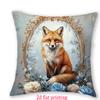 1/4pz Copricuscini Decorativi Vintage Vittoriani con Animali Volpe Gufo Gatto Coniglio Floreali per Divano Casa Camera da Letto