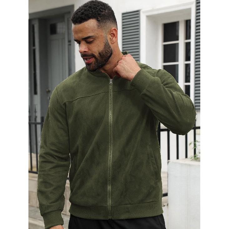 New Versatile Daily Business Spring And Autumn Men'S Men'S Standing Collar Long Sleeved Casual Outdoor Hoodie Jacquard Knitted Sweater
