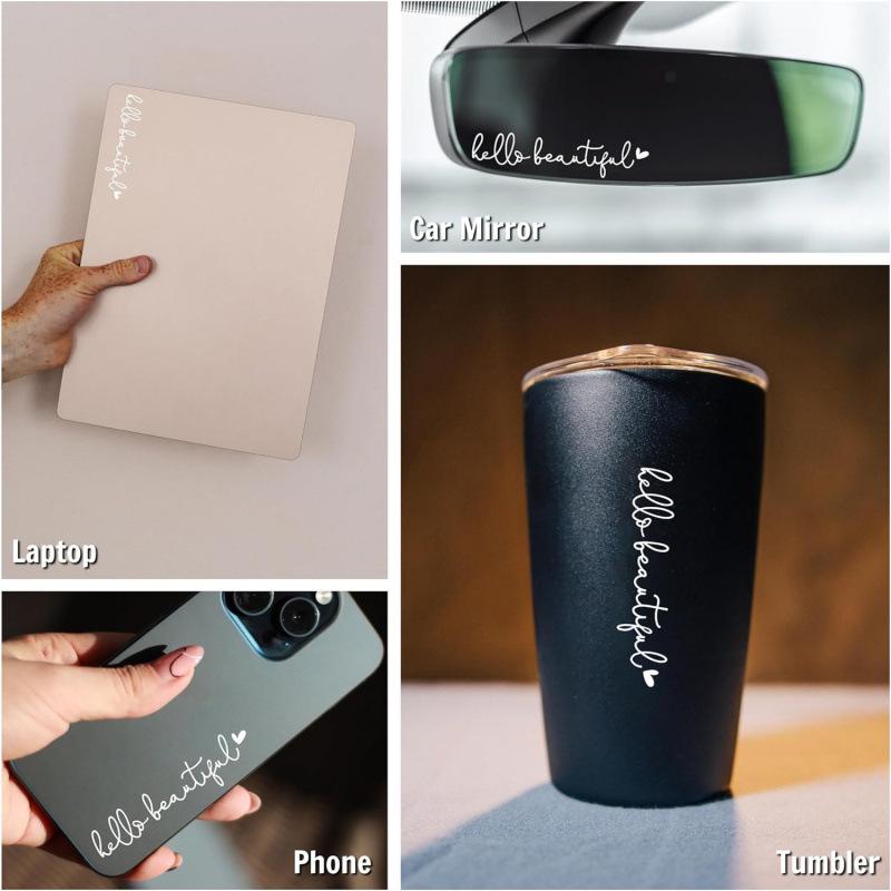 Hello Beautiful Car Rearview Mirror Sticker - Decorative Women's Accessory