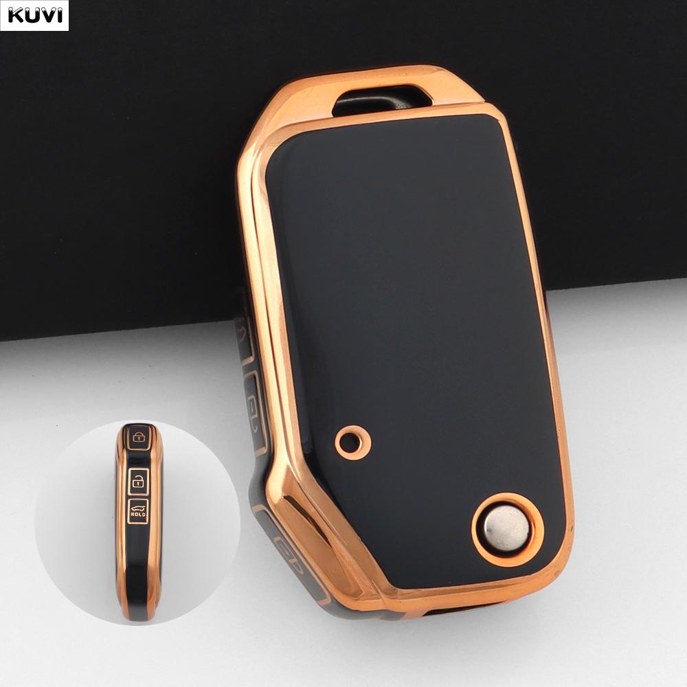 

Fashion Tpu Car Remote Flip Key Case Cover Shell For Kia Sportage Ceed Xceed Sports K5 Seltos - Holder Fob Accessories