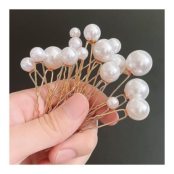 36 Piece Set Pearl Hair Pins U-Shaped Hair Sticks Hair Accessories for Traditional Japanese Attire, Photography, Weddings, Parties, Bridal Hair
