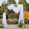 Drapé d'arche de mariage Tissu mousseline Rideau drapé Décoration de fête de mariage d'anniversaire Drapé Cérémonie Réception Décoration suspendue