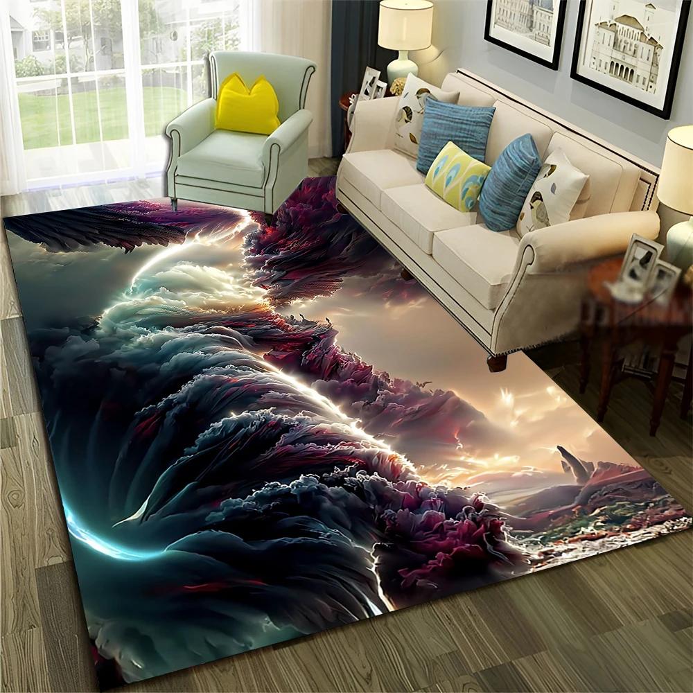 Dream Natural Tornado Cloud Twister Carpet Rug for Home Living Room Bedroom Sofa Doormat Decor,kids Area Rug Non-slip Floor Mat